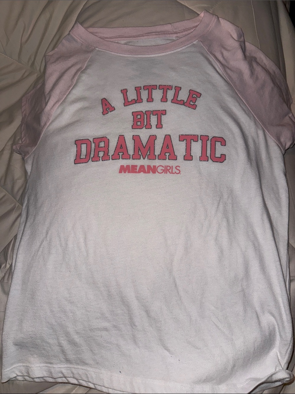 Girls' Pink & White 'A Little Bit Dramatic' Pajama Top